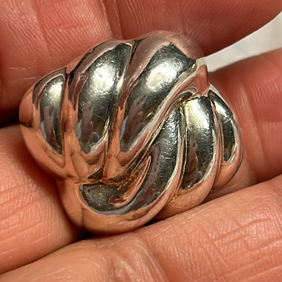 Vintage sterling silver clip earrings - Picture 2 of 5